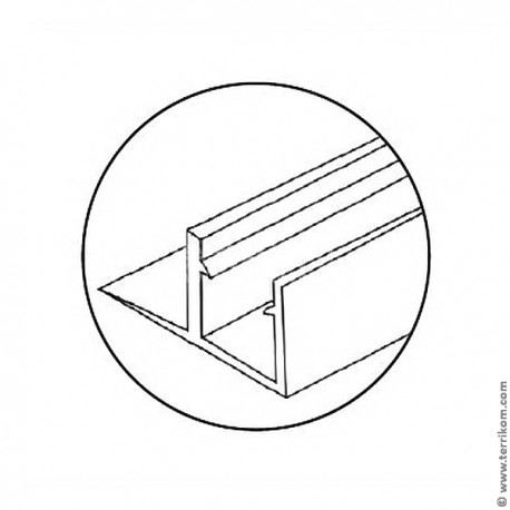 Профиль уплотнительный L-2500 мм, для стекла 8 мм (прозрачный ПВХ)