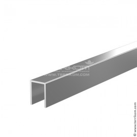 Профиль закладной П-образный L-2000 мм для стекла 8 мм, для душевой кабины «Акваслайд», PSS (полированная нержавеющая сталь)