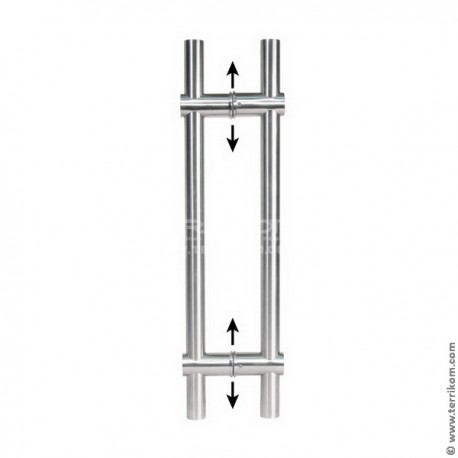 Ручка (комплект) 32х1000 мм с регулируемым межосевым расстоянием для стеклянной двери 8-12 мм, PSS (полированная нержавеющая ста