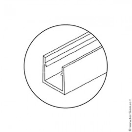 Профиль уплотнительный L-2500 мм, для стекла 10 мм (прозрачный ПВХ)