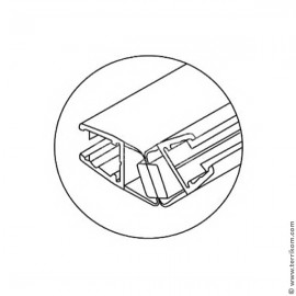 Профиль уплотнительный магнитный L-2200 мм, для стекла 10 мм (прозрачный ПВХ)